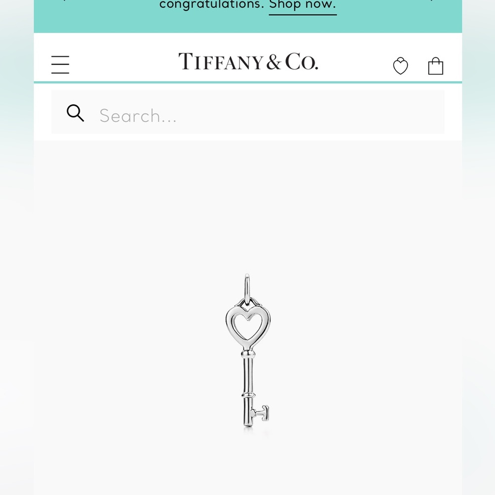Tiffany and Co heart key necklace 925 silver
